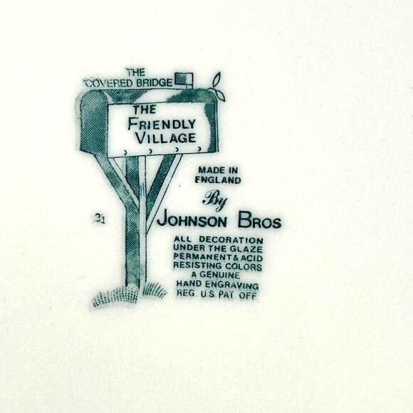 Johnson Bros Friendly Village England Vintage The Covered Bridge Plate-10.5" - Picture 8 of 8